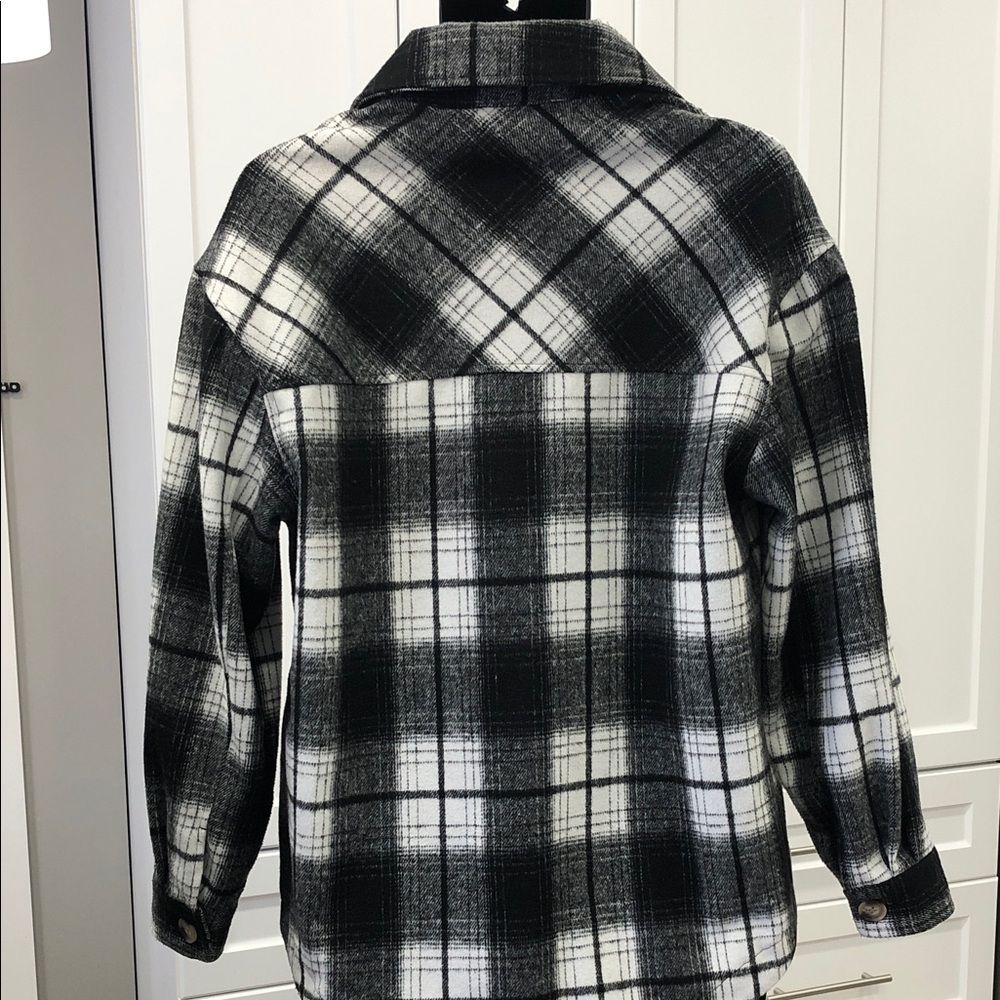 Streetwear Society Black & White Plaid Shirt Shacket – Size Small - Picture 14 of 14